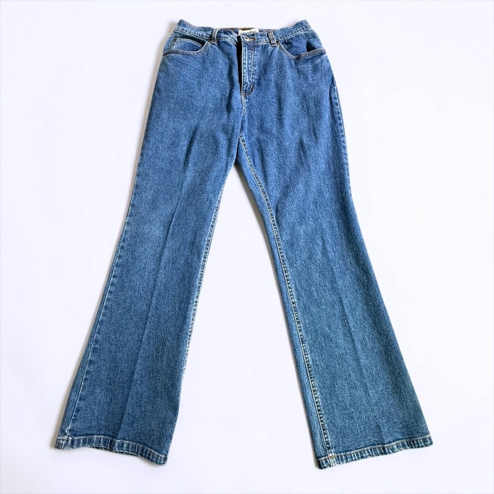 Coldwater Creek Womens P8 Medium Wash High Rise Flare Wide Leg Jeans Blue H13700